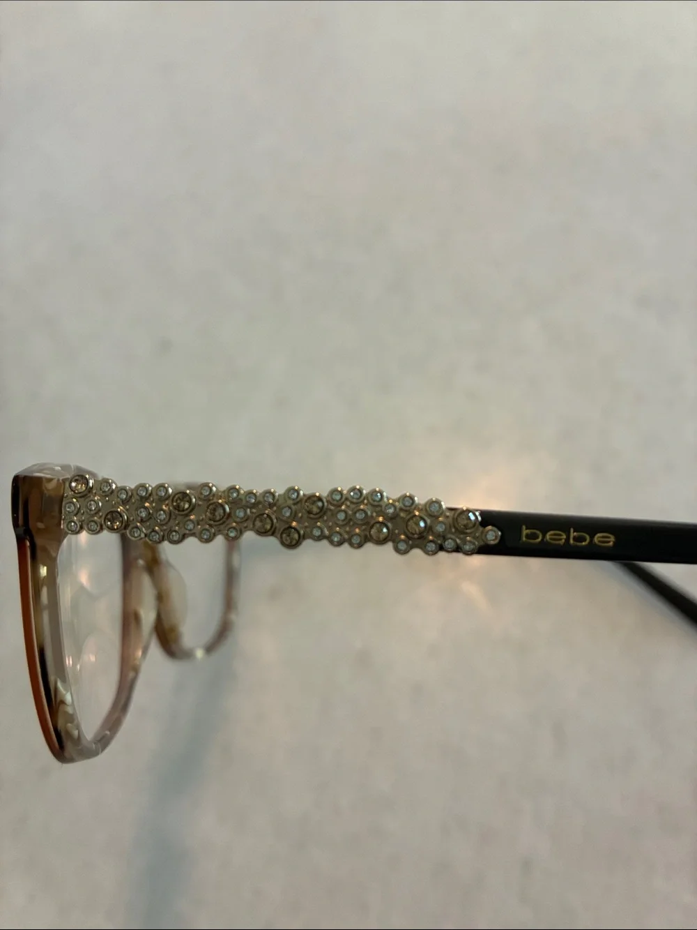 bebe Brown Tortoiseshell Cat-Eye Glasses with Gold Accents